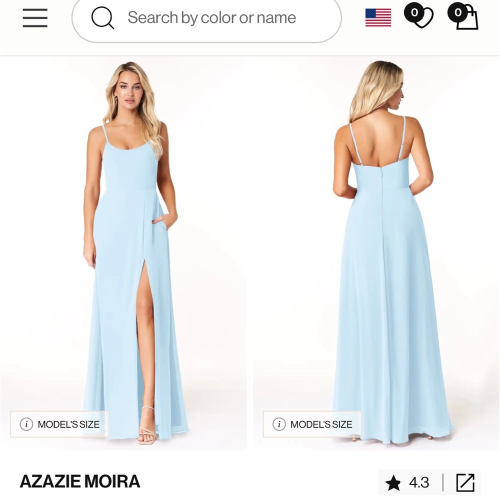 Azazie Moira Light Blue Dress